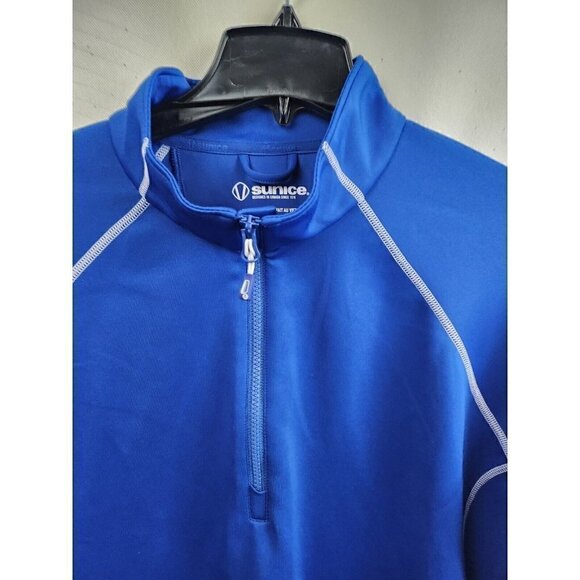 𝅺sunice Blue 1/4 Zip Logo Long Sleeve Activewear Pullover Top Size XL - Picture 2 of 6